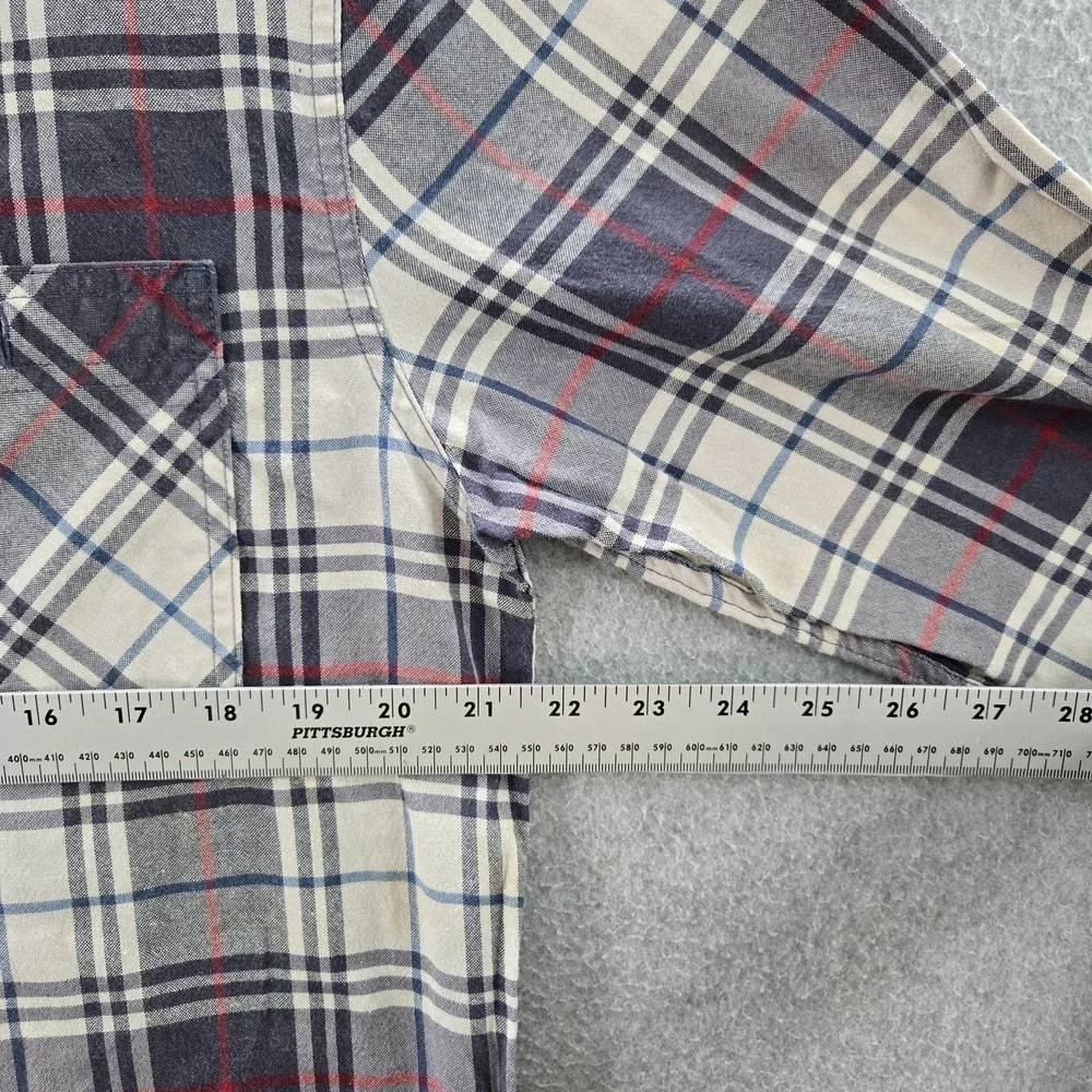 Levi's Men Button Up Shirt XL Navy Plaid Long‎ Sleeve Work Heavyweight
